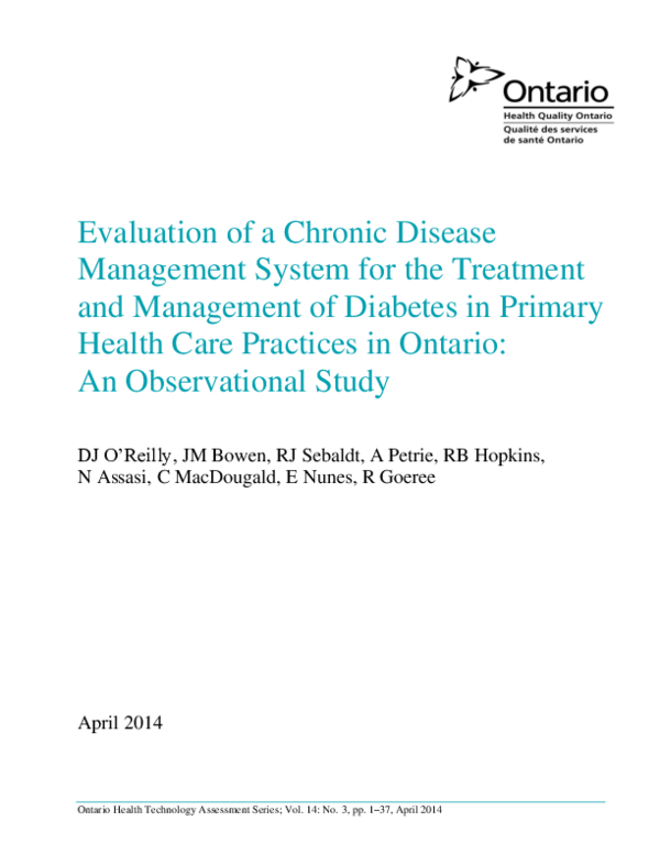 (PDF) Evaluation Of A Chronic Disease Management System For The ...