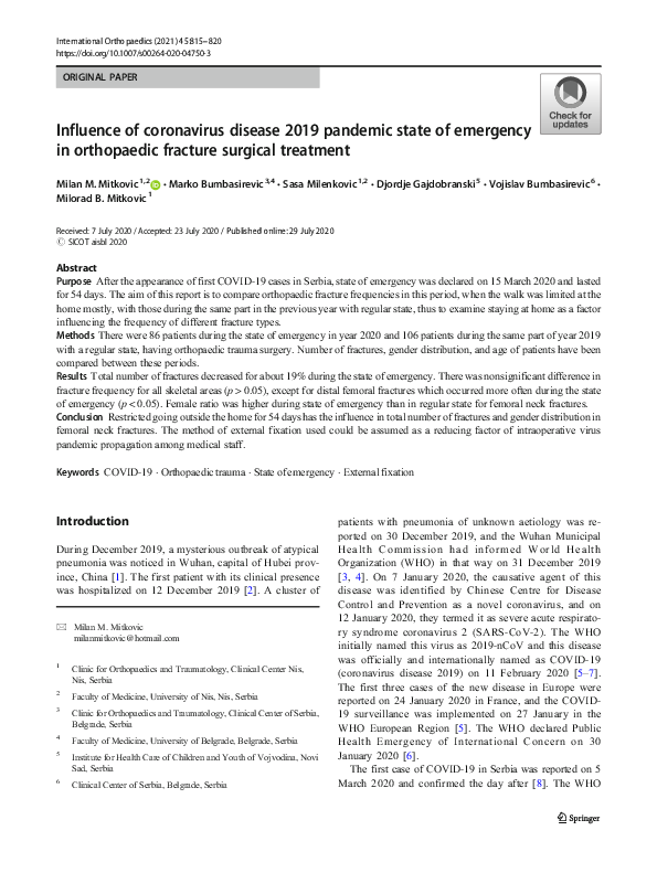 (PDF) Influence of coronavirus disease 2019 pandemic state of emergency ...
