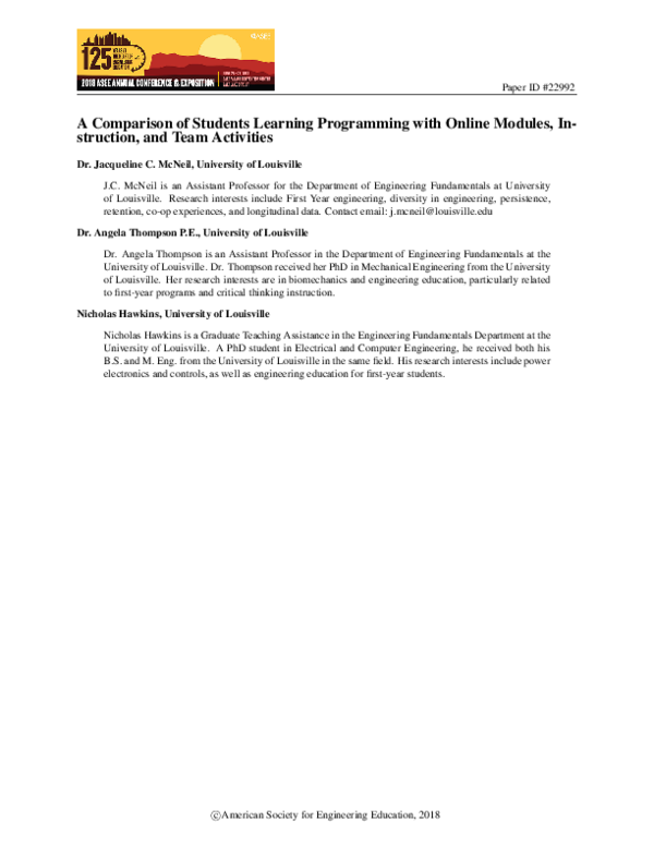 (PDF) A Comparison of Students Learning Programming with Online Modules ...