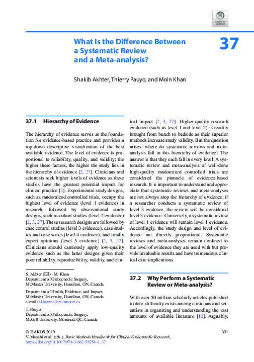 (PDF) What Is the Difference Between a Systematic Review and a Meta ...