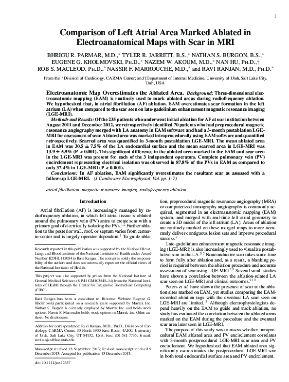 (PDF) Comparison of Left Atrial Area Marked Ablated in ...