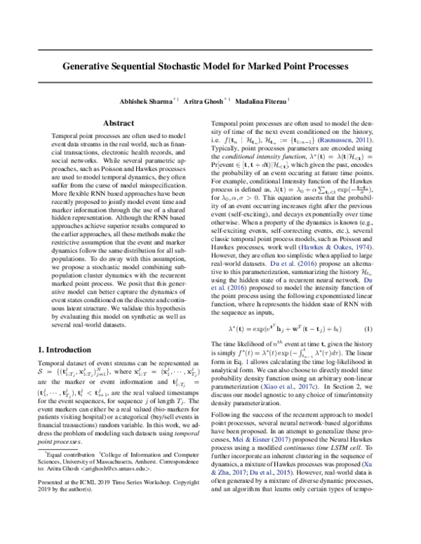(PDF) Generative Sequential Stochastic Model for Marked Point Processes