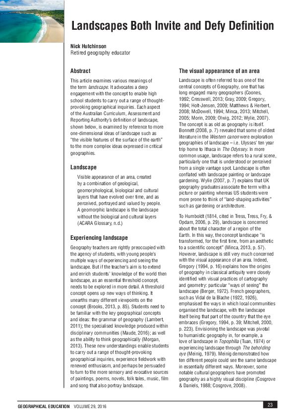 (PDF) Landscapes Both Invite and Defy Definition