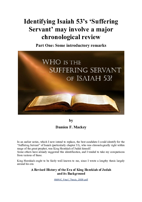 (DOC) Identifying Isaiah 53’s ‘Suffering Servant’ may involve a major ...