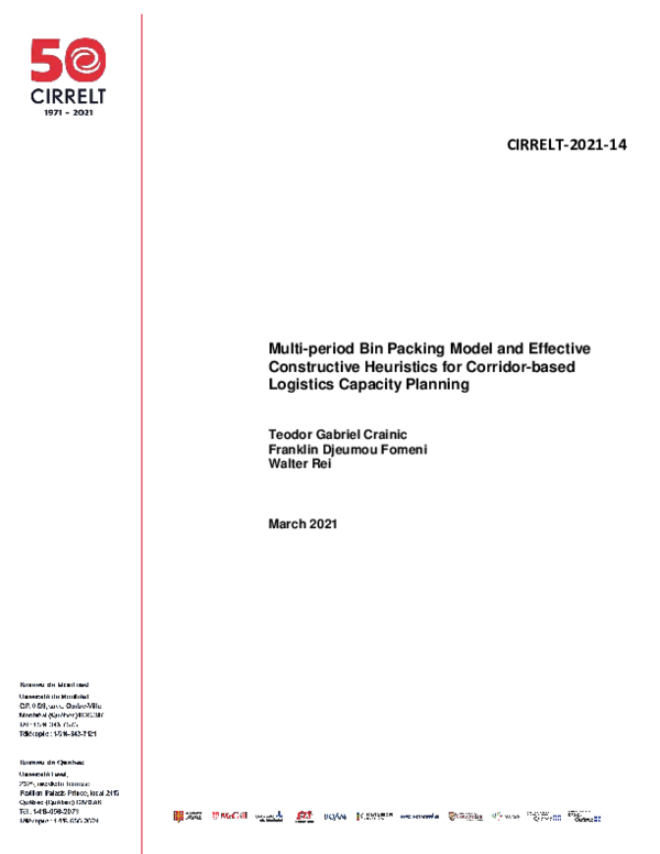 (PDF) Multiperiod bin packing model and effective constructive