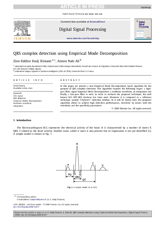 (PDF) QRS complex detection using Empirical Mode Decomposition