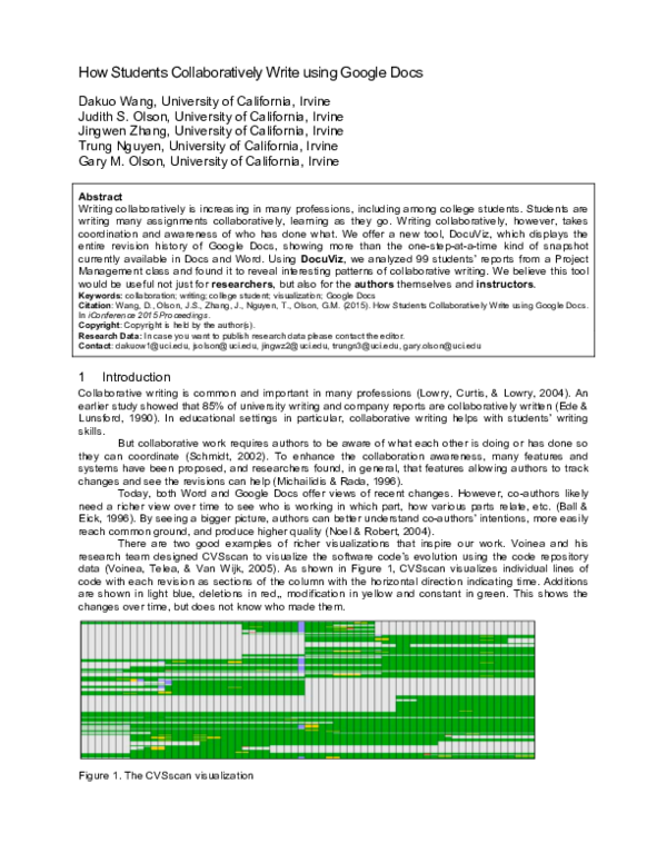 (PDF) How Students Collaboratively Write using Google Docs
