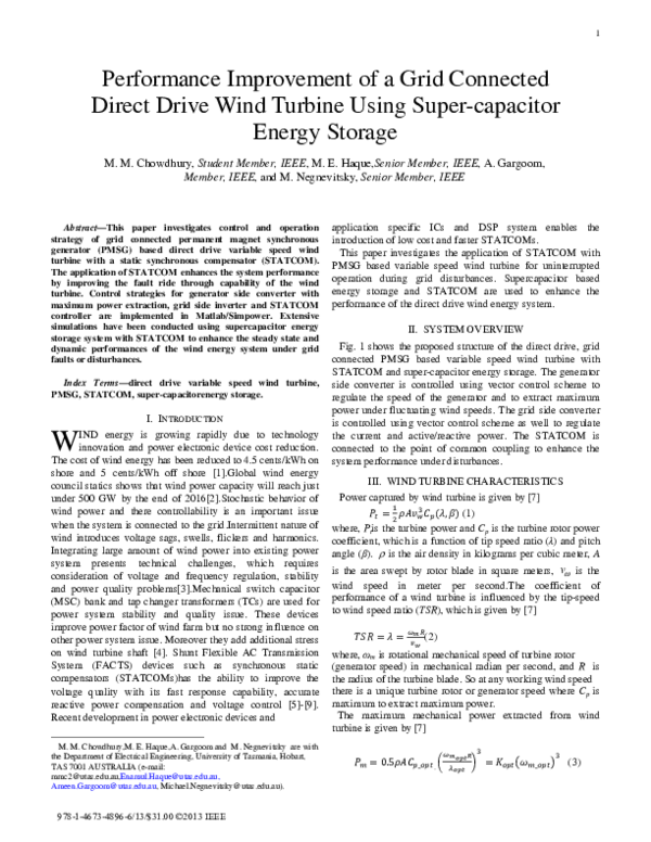 (PDF) Performance improvement of a grid connected direct drive wind ...
