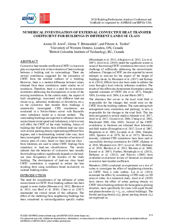 (PDF) Numerical Investigation of External Convective Heat Transfer ...