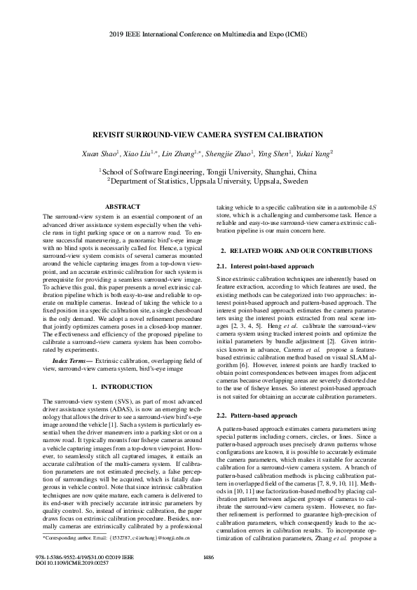 (PDF) Revisit Surround-view Camera System Calibration