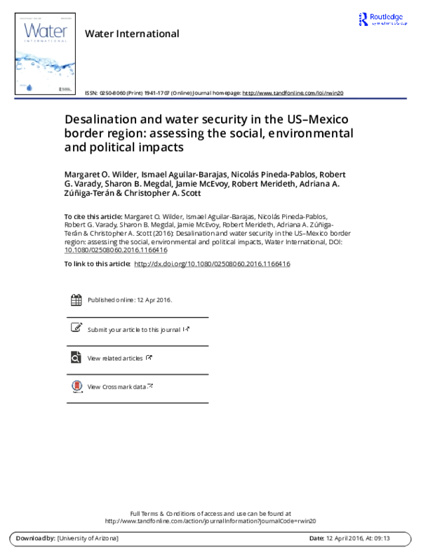(PDF) Desalination and water security in the US–Mexico border region ...