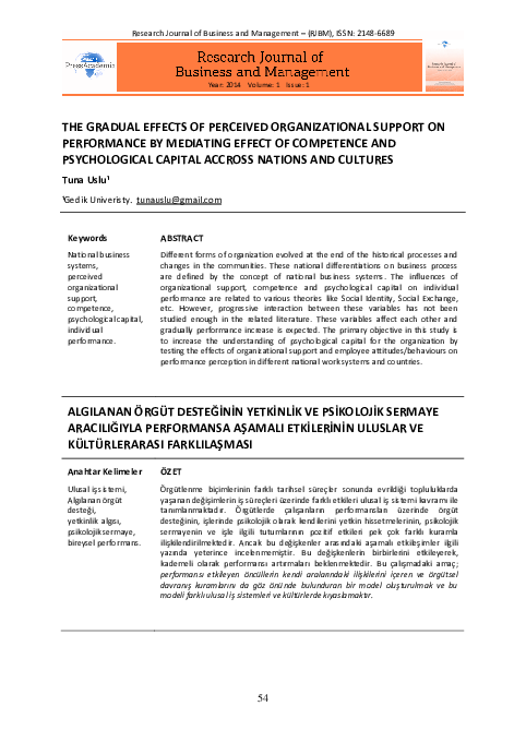 (PDF) The gradual effects of perceived organizational support on ...