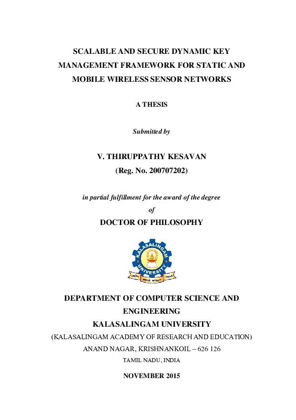 (PDF) Scalable and Secure Dynamic Key Management Framework for Static ...