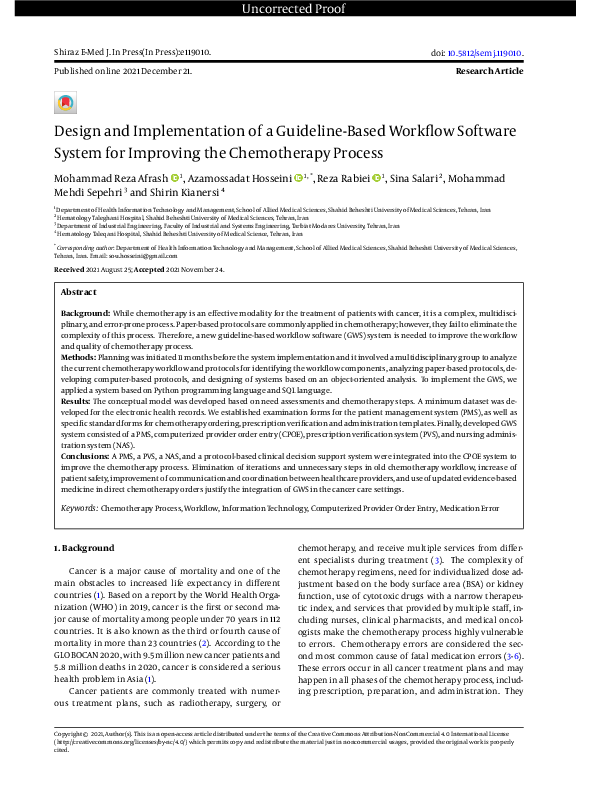 (PDF) Design and Implementation of a Guideline-Based Workflow Software ...
