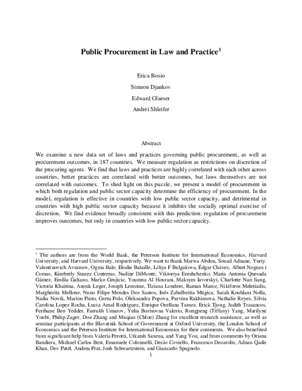 (PDF) Public Procurement in Law and Practice1
