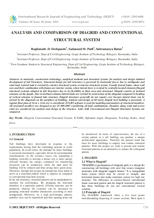(PDF) Analysis and Comparison of Diagrid and Conventional Structural System