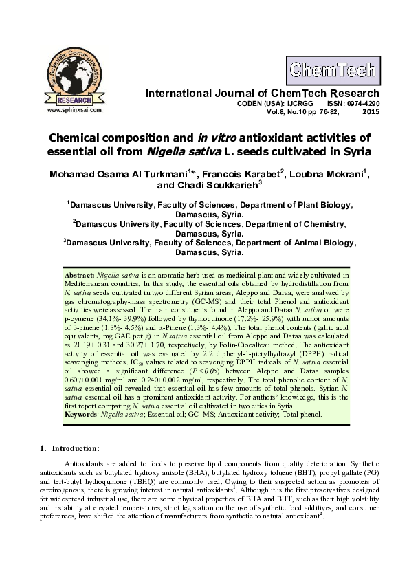 (PDF) Chemical composition and in vitro antioxidant activities of ...