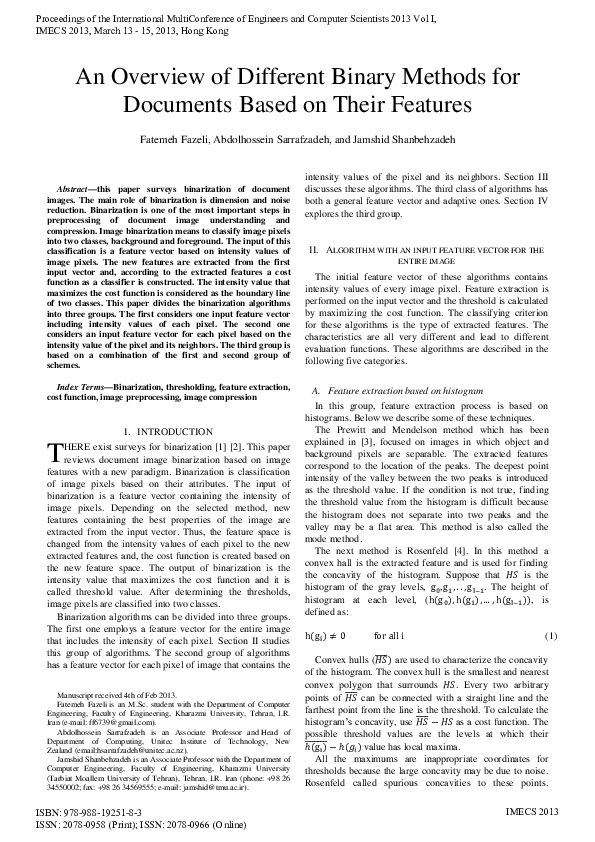 (PDF) An Overview of Different Binary Methods for Documents Based on ...