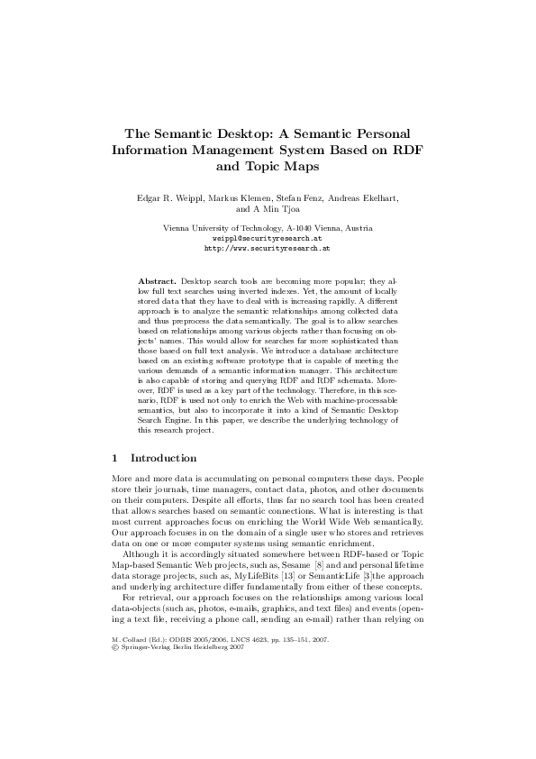 (PDF) The Semantic Desktop: A Semantic Personal Information Management ...