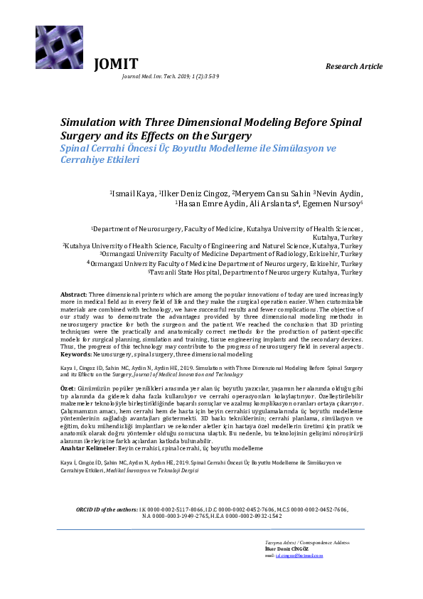(PDF) Simulation with three dimensional modeling before spinal surgery ...