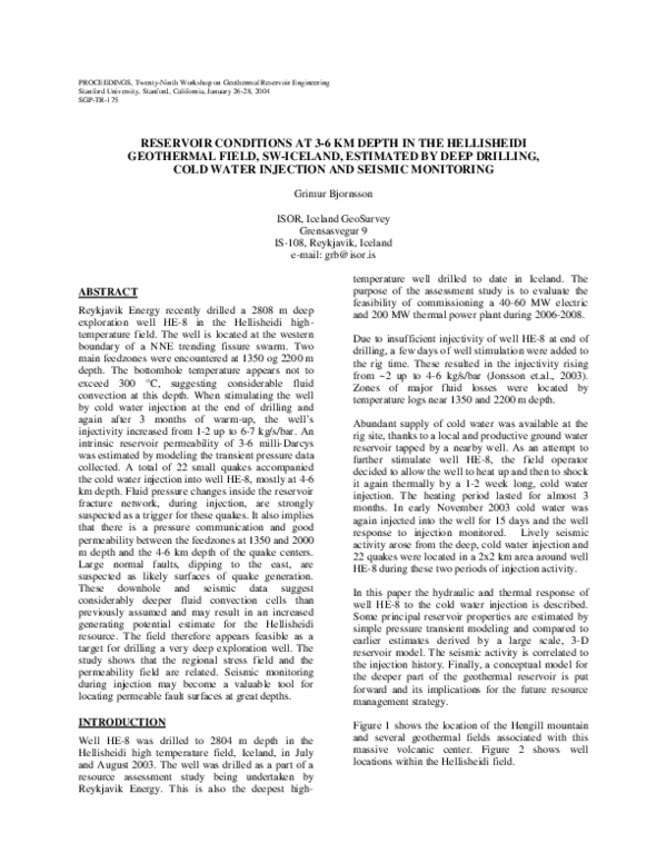(PDF) Cold Water Injection and Seismic Monitoring