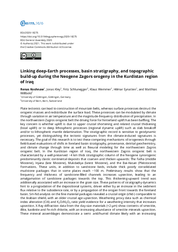 (PDF) Linking deep-Earth processes, basin stratigraphy, and topographic ...
