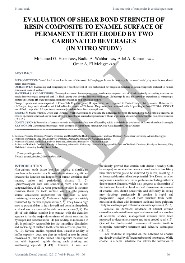 (PDF) Evaluation of Shear Bond Strength of Resin Composite to Enamel ...