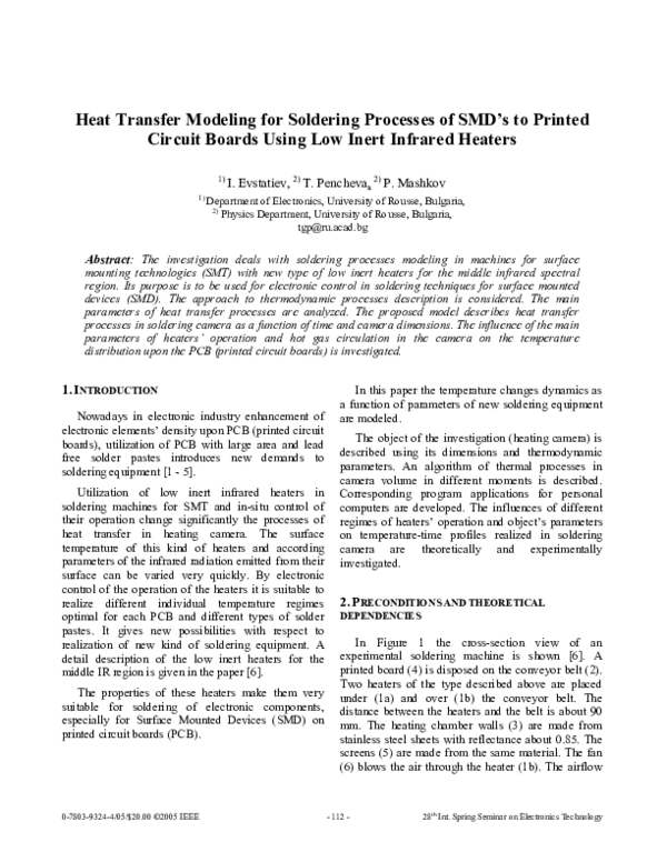 (PDF) Heat transfer modeling for soldering processes of SMD's to ...