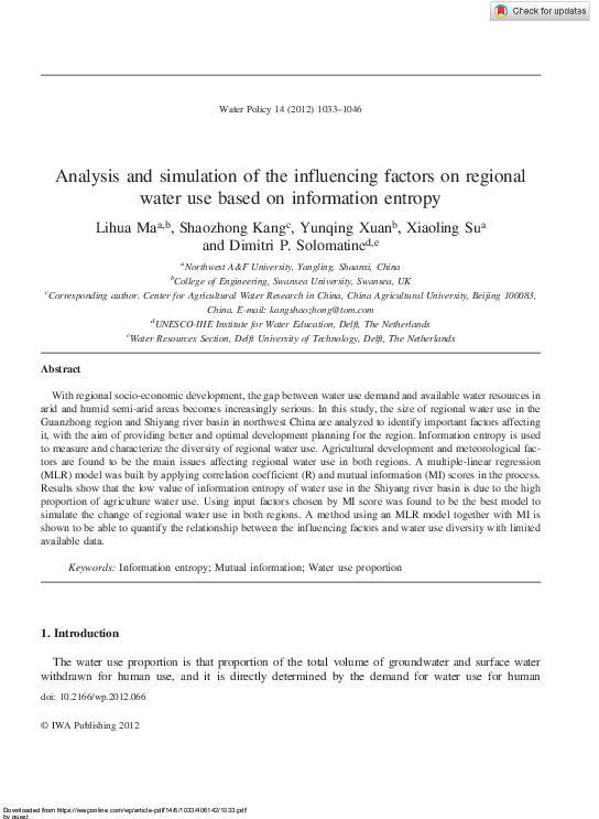 (PDF) Analysis and simulation of the influencing factors on regional ...