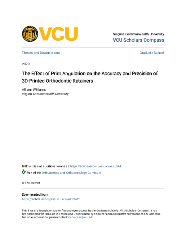 (PDF) The Effect of Print Angulation on the Accuracy and Precision of ...