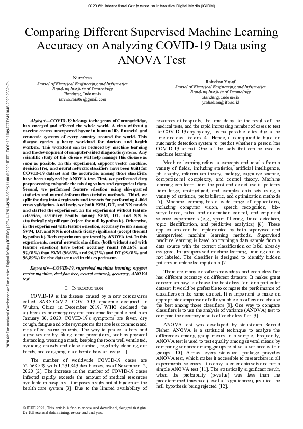 (PDF) Comparing Different Supervised Machine Learning Accuracy on ...