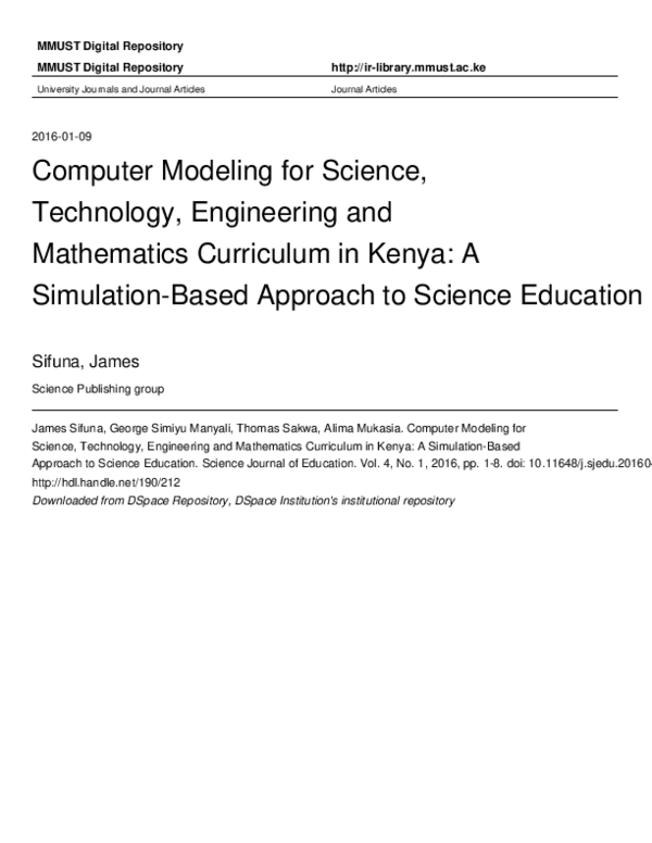 (PDF) Computer Modeling for Science, Technology, Engineering and ...