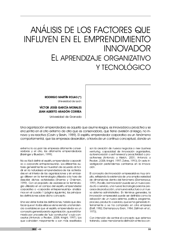(PDF) Análisis de los factores que influyen en el emprendimiento ...