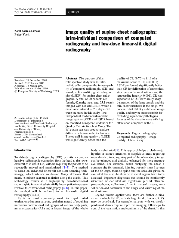 (PDF) Image quality of supine chest radiographs: intra-individual ...