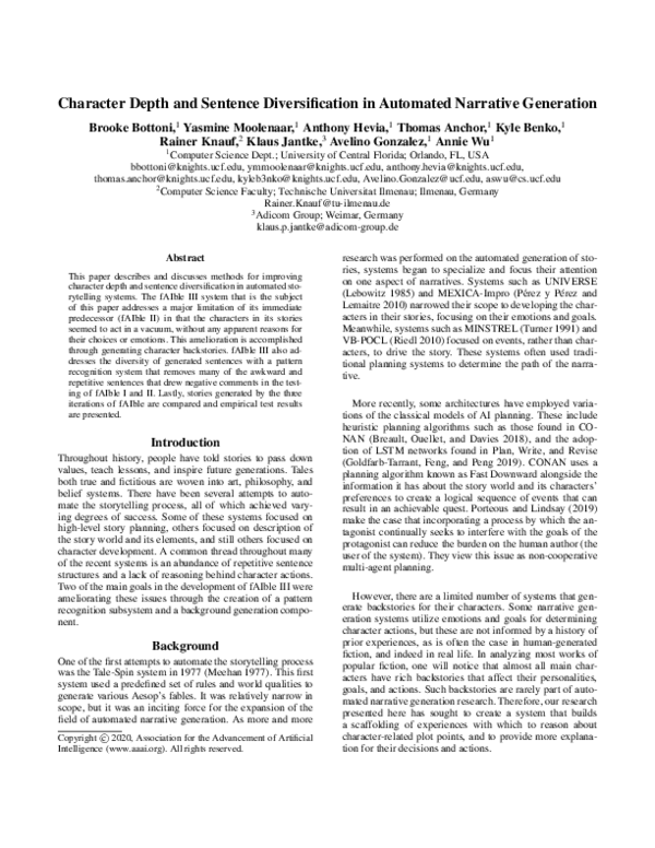 (PDF) Character Depth and Sentence Diversification in Automated ...