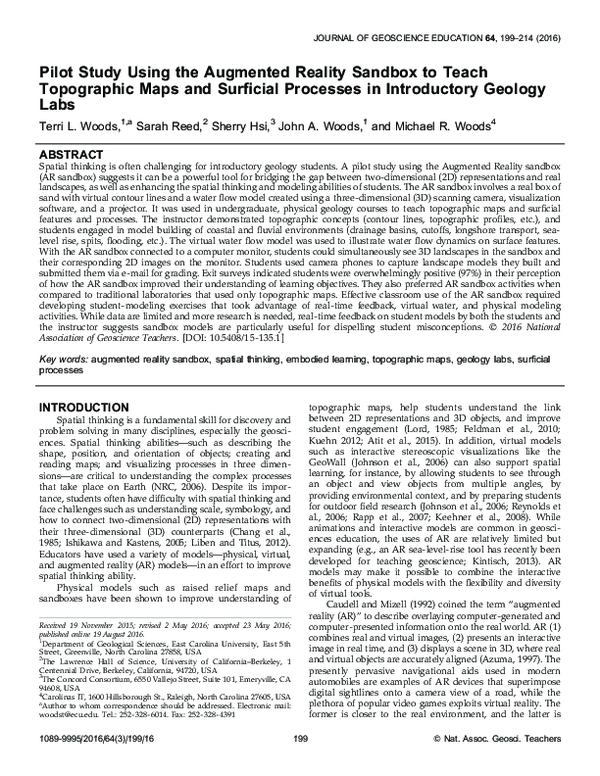 (PDF) Pilot Study Using the Augmented Reality Sandbox to Teach ...