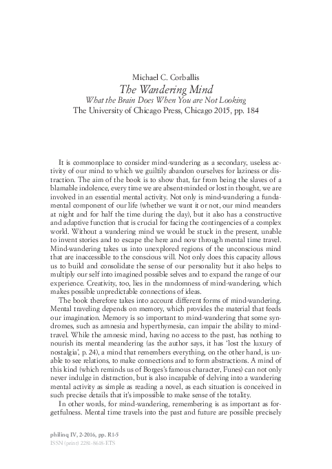 (PDF) The Wandering Mind