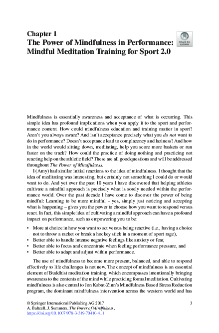 (PDF) The Power of Mindfulness in Performance: Mindful Meditation ...