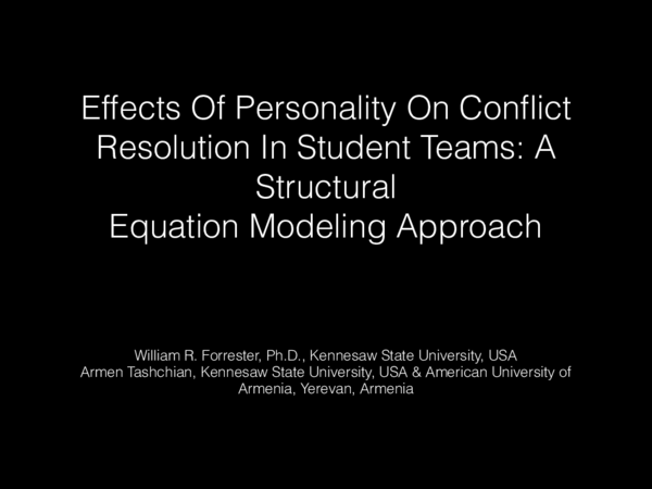 (PDF) Effects Of Personality On Conflict Resolution In Student Teams: A ...