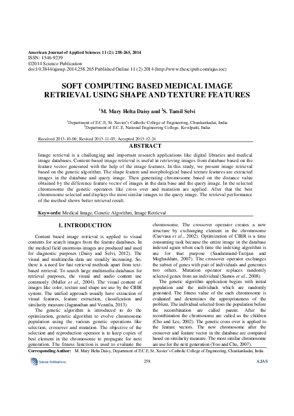 (PDF) Soft Computing Based Medical Image Retrieval Using Shape and ...
