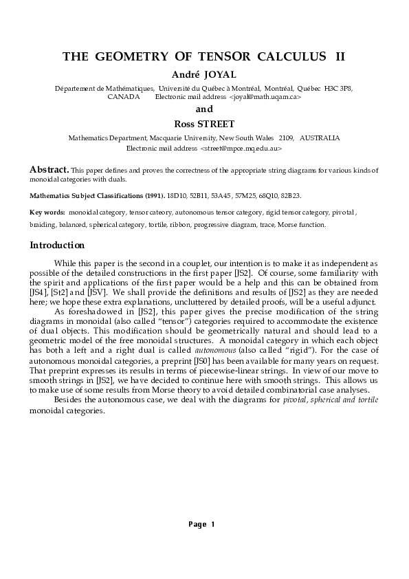 (PDF) The geometry of tensor calculus II
