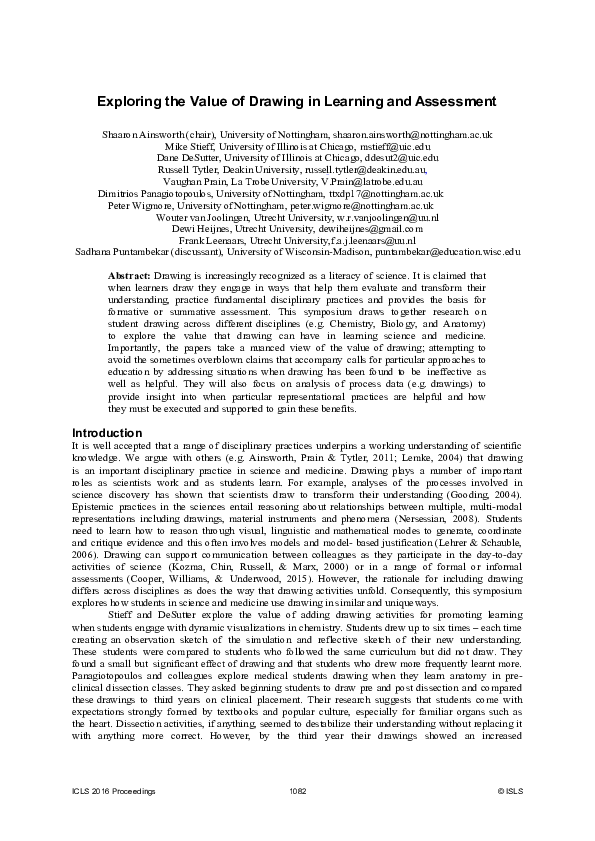 (PDF) Exploring the Value of Drawing in Learning and Assessment