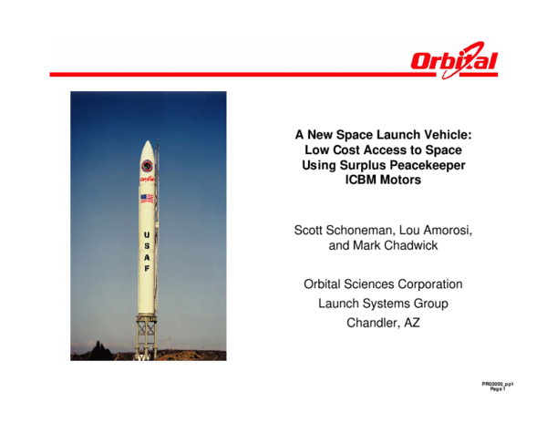 (PDF) A New Space Launch Vehicle: Low Cost Access to Space Using ...