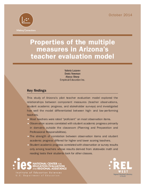(PDF) Properties of the multiple measures in Arizona's teacher ...