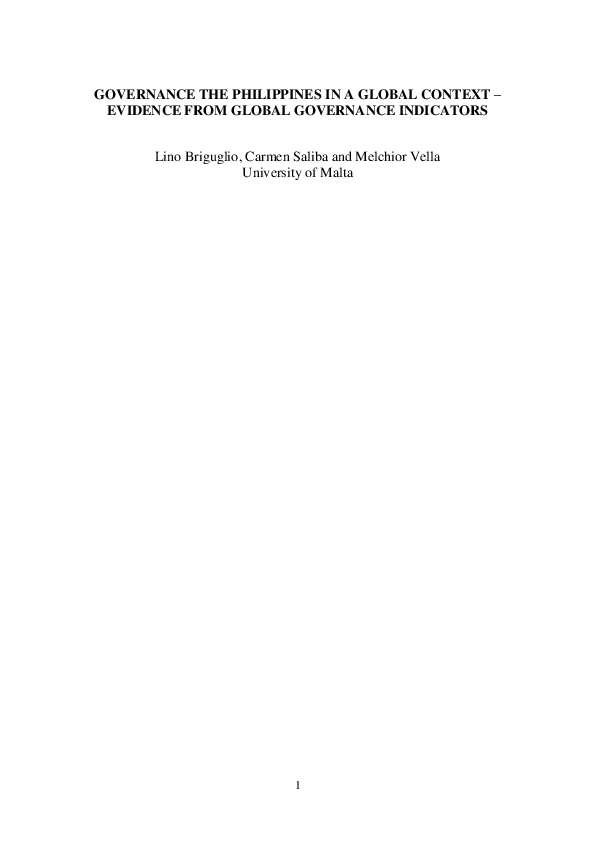 (PDF) Governance the Philippines in a global context - evidence from ...