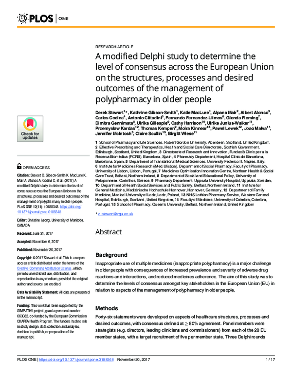 (PDF) A modified Delphi study to determine the level of consensus ...
