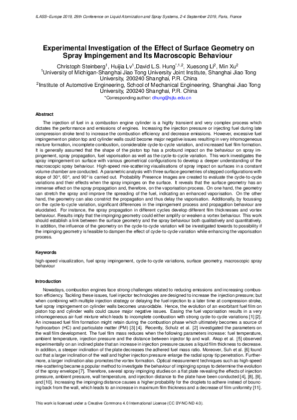 (PDF) Experimental Investigation of the Effect of Surface Geometry on ...