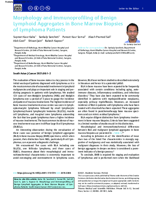 (PDF) Morphology and Immunoprofiling of Benign Lymphoid Aggregates in ...
