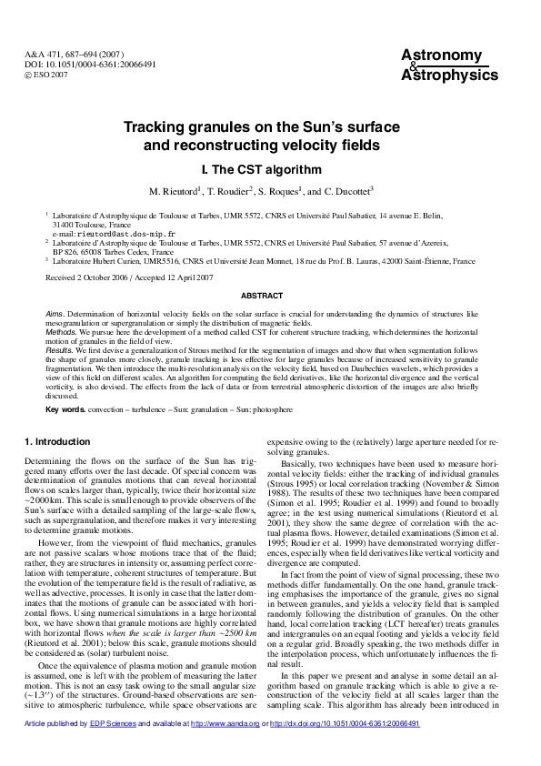 (PDF) I. The CST algorithm