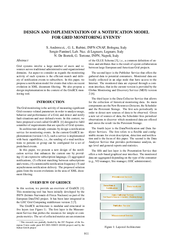 (PDF) Design and Implementation of a Notification Model for Grid ...